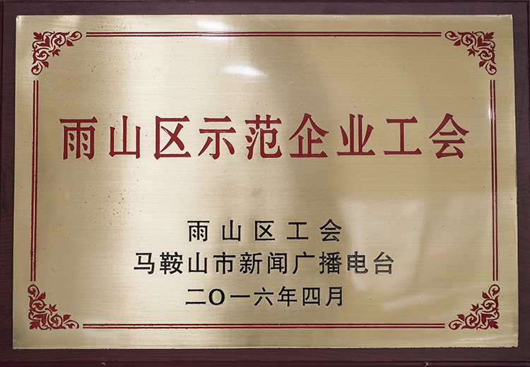 2016年榮獲雨山區(qū)示范企業(yè)工會(huì)